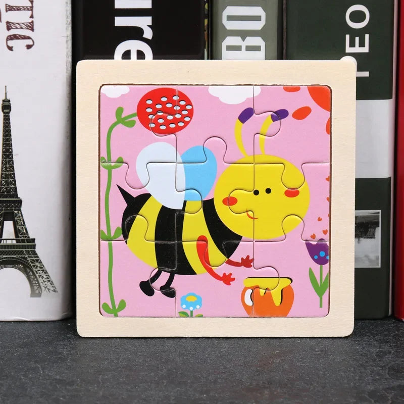 9pcs wooden toy jigsaw multivariant-6