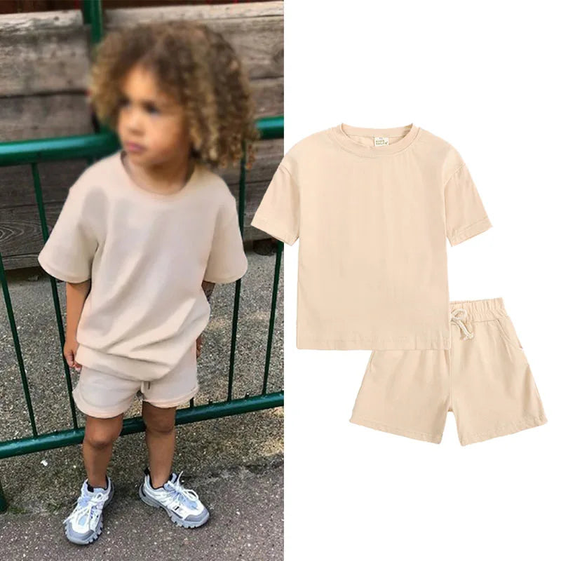2-piece T-shirt and shorts tracksuit set for children Multivariant-10