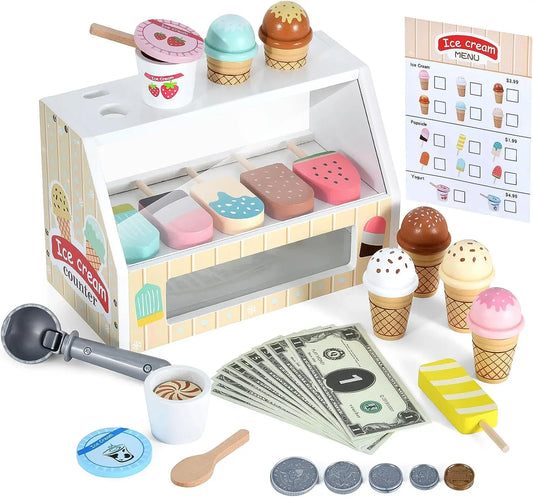 Montessori Wooden Ice Cream shop Playset for children multivariant-0