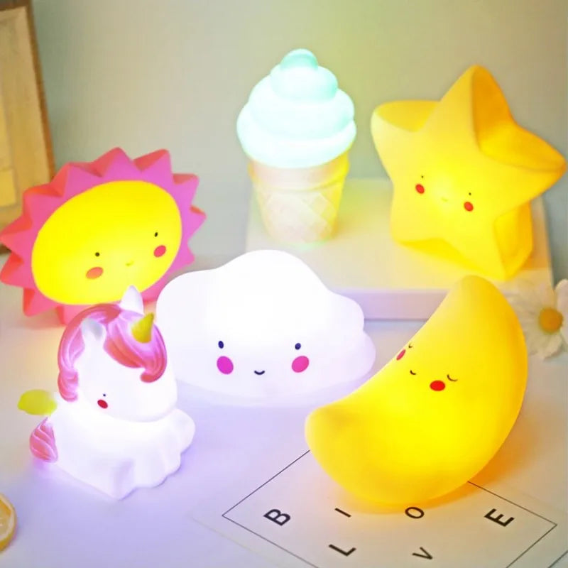 Multivariant Cloud Ice Cream Moon Decorative Lights for Children-0