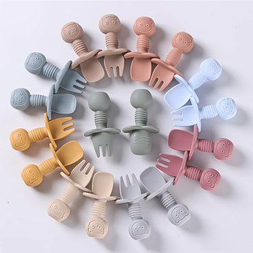 2pcs Food Grade Silicone Cutlery for Children Multivariant-0