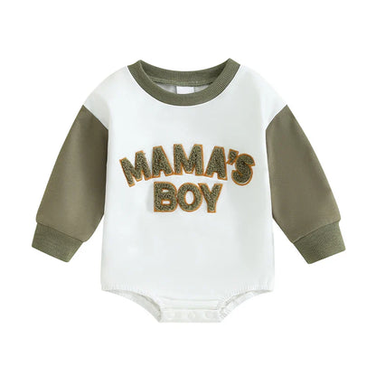Sweatshirt with Romper Closure "Mama's Boy"-6