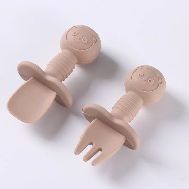 2pcs Food Grade Silicone Cutlery for Children Multivariant-8