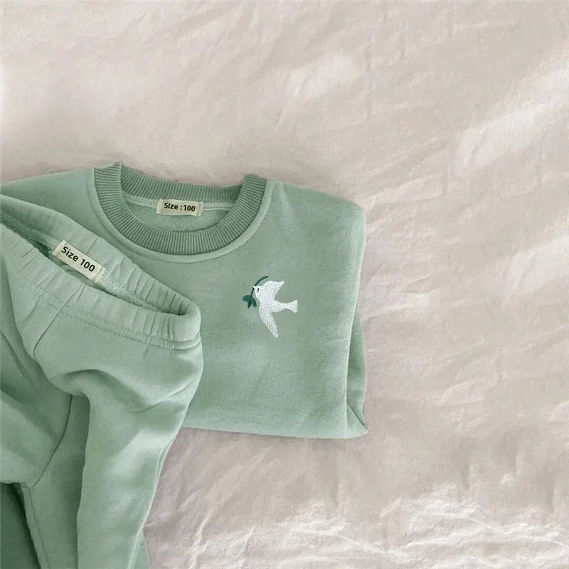 Embroidered fleece tracksuit set-10
