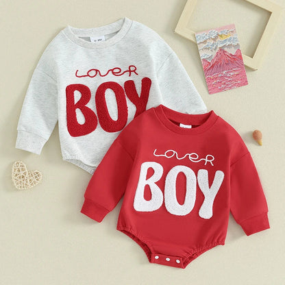 Sweatshirt with Romper Closure "Lover Boy"-0