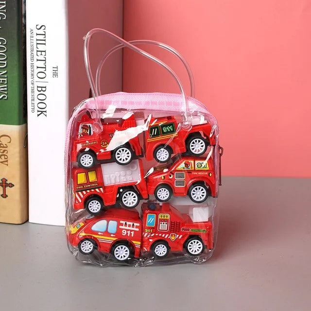 6pcs Car Model Toy Set with organizer bag for children multivariant-6