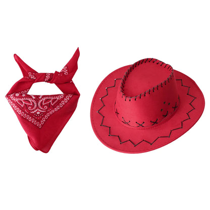 2 pcs set Head scarf and Cowboy Hat-4