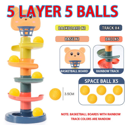 Rotating Toy Tower with Balls-7