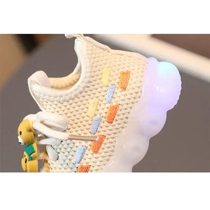 Lightweight Breathable Shoes with LED and rubber sole for Children-2