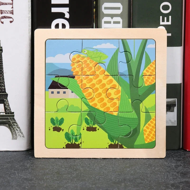 9pcs wooden toy jigsaw multivariant-35