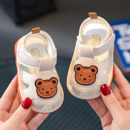 First Steps Sandals with Bear-5