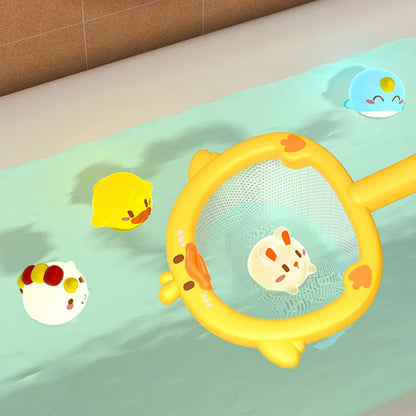 Bath Set toy with light fishing net and animals-1