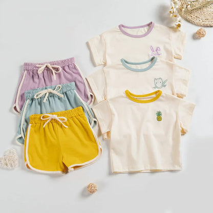 2pcs set T-shirts and Pants for Children multivariant-0