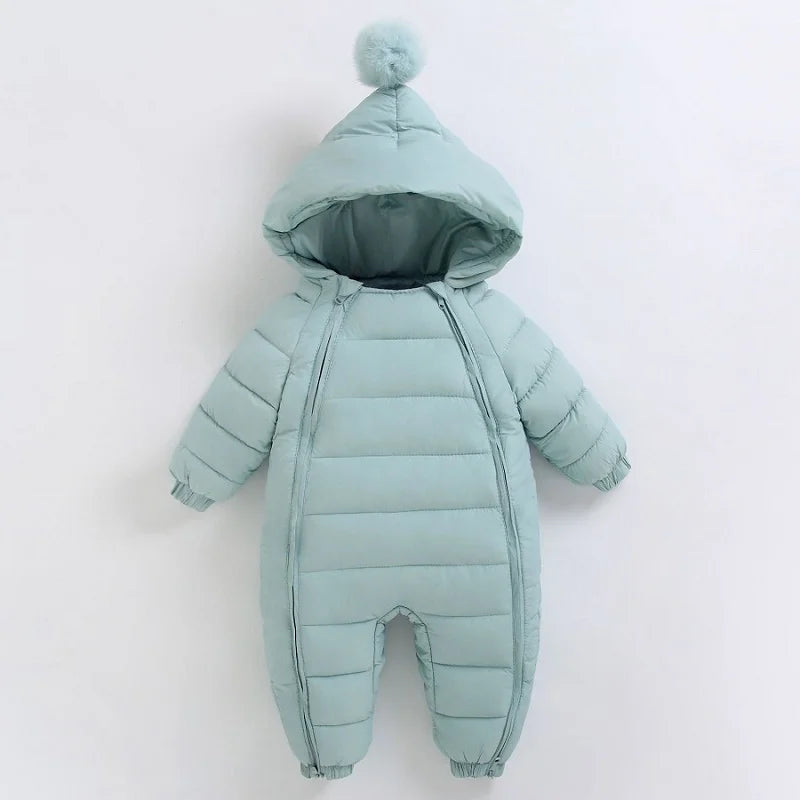 Winter onesie with thick hood for newborns-5