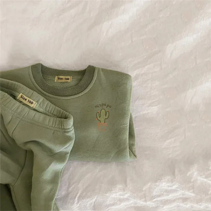 Embroidered fleece tracksuit set-9