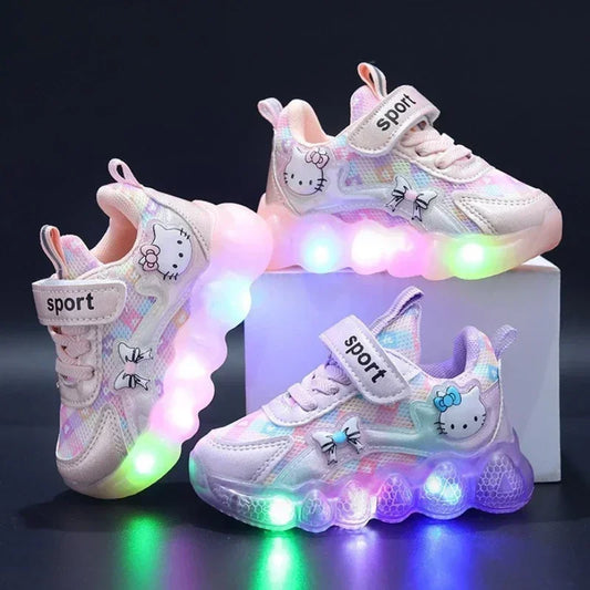 Breathable Sneakers Shoes with Cartoon LED for Children-0