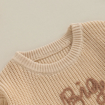 Cotton Knitted Sweater with "Big Brother" embroidery Multivariant-4