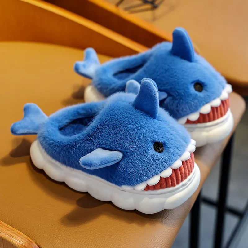 Soft Padded Multicolored Shark Slippers for Children-1