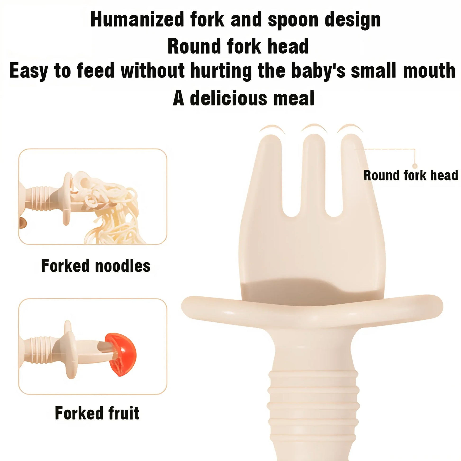 2pcs Food Grade Silicone Cutlery for Children Multivariant-4