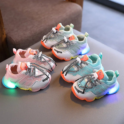 Breathable Fluo Sneakers with LED for Children Multivariant-4