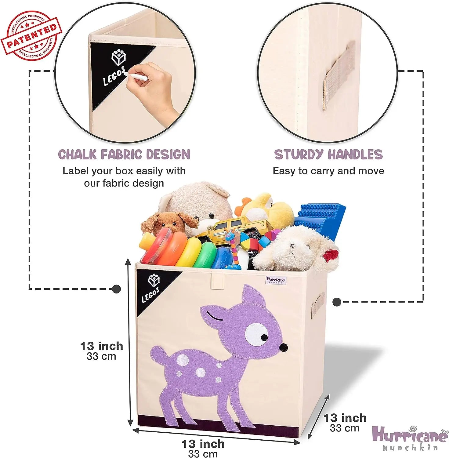 Squared Foldable Storage Box with Animals Multivariant-32
