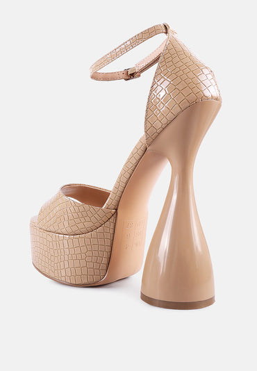 Pretty Me Patent Croc Ultra High Platform Sandals-1