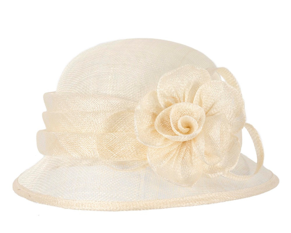Cream Ladies Cloche Racing Hat by Max Alexander-2