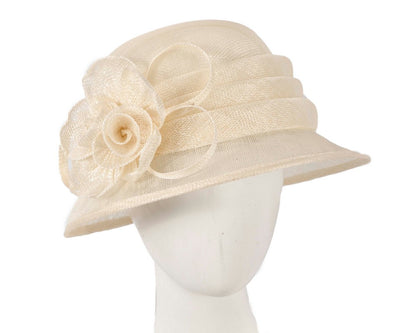 Cream Ladies Cloche Racing Hat by Max Alexander-0