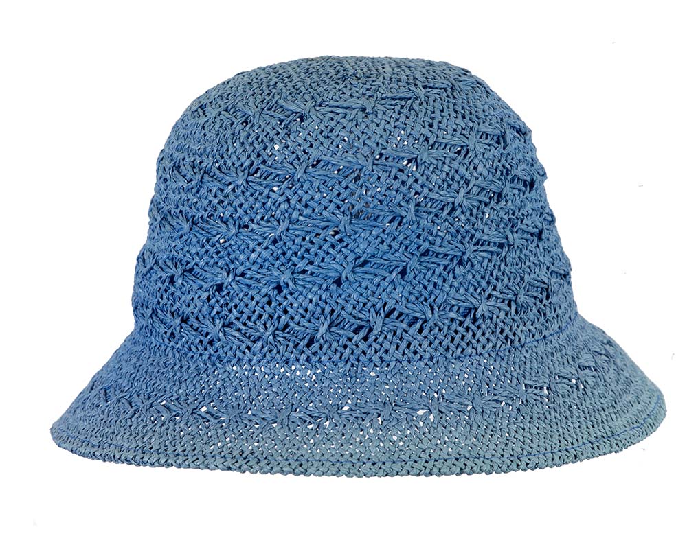 Crocheted cobalt blue cloche hat-1