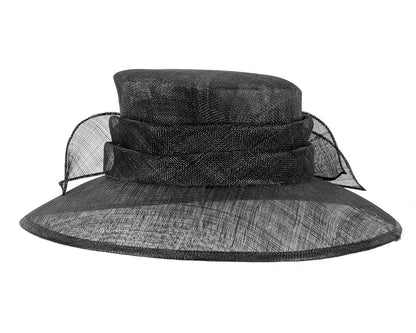 Large black sinamay racing hat-2