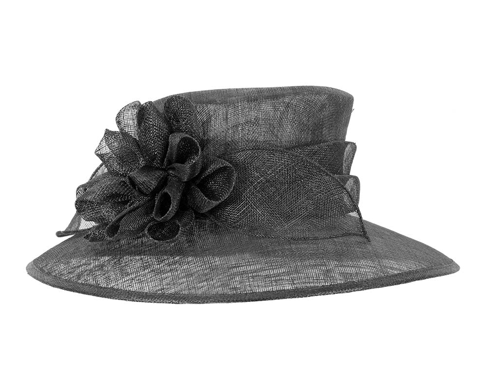 Large black sinamay racing hat-1