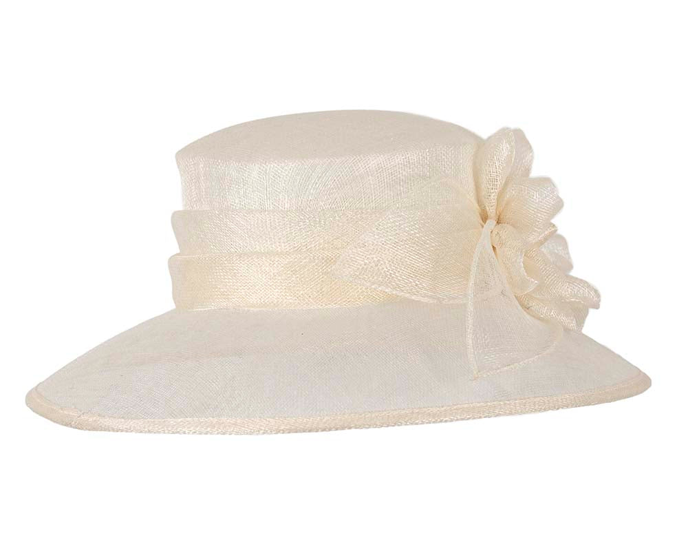 Large cream sinamay racing hat-5