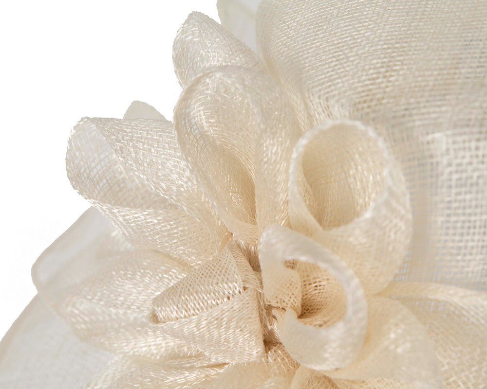Large cream sinamay racing hat-4