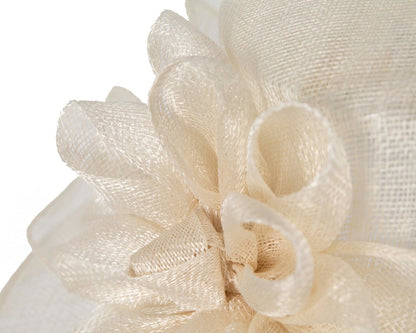 Large cream sinamay racing hat-4
