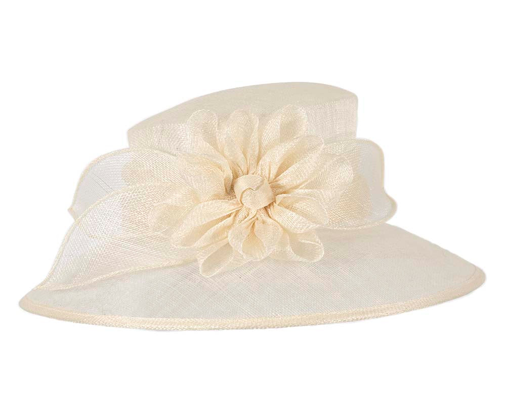 Large cream sinamay racing hat-3