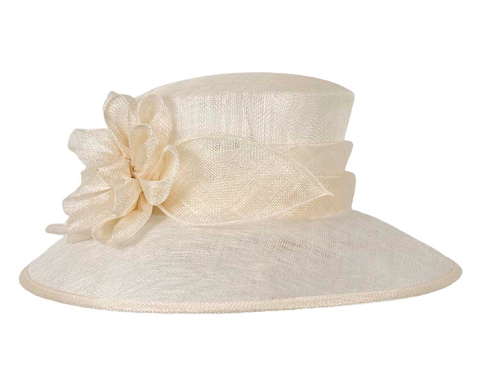 Large cream sinamay racing hat-1