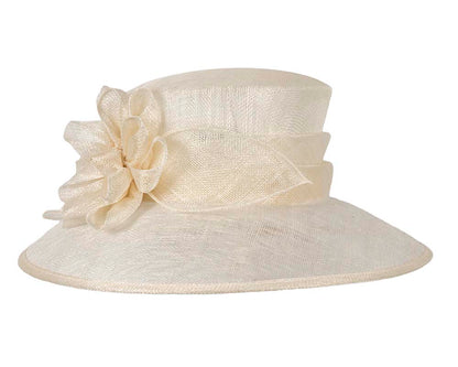 Large cream sinamay racing hat-1