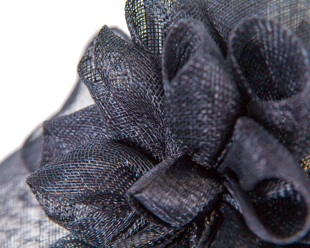 Large navy sinamay racing hat
