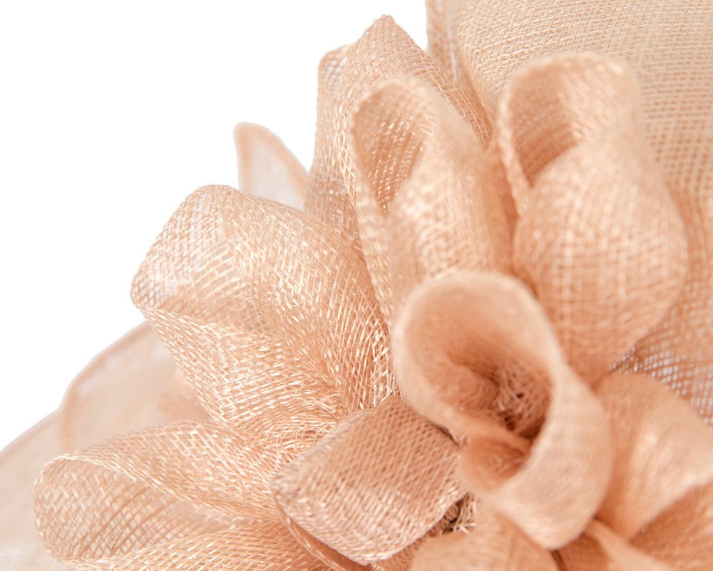 Large nude sinamay racing hat-4