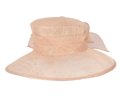 Large nude sinamay racing hat-2