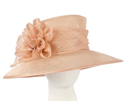 Large nude sinamay racing hat-0
