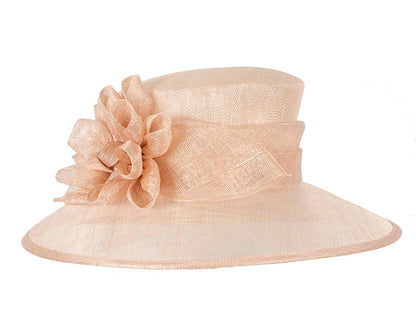 Large nude sinamay racing hat-1