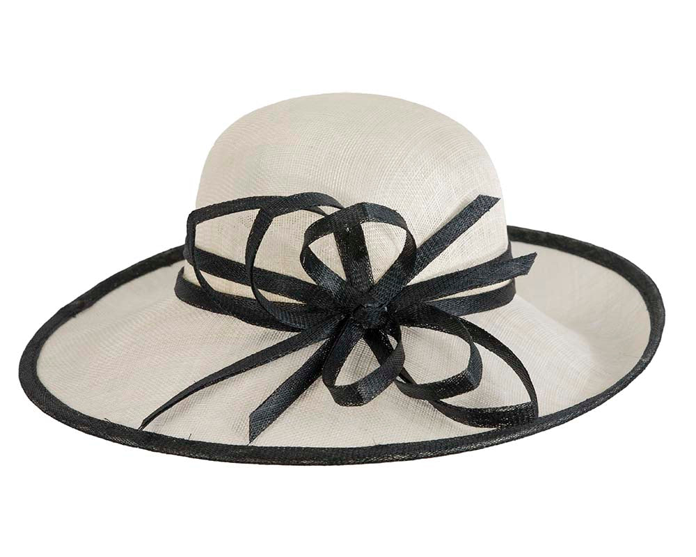 Cream & black fashion racing hat by Max Alexander-3