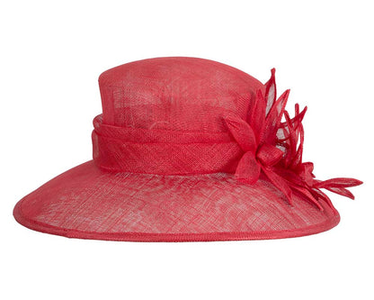 Large red spring racing hat by Max Alexander