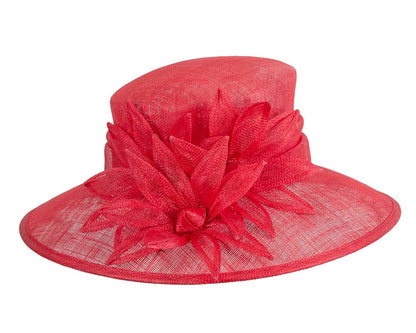 Large red spring racing hat by Max Alexander