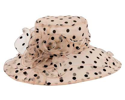 Large Nude Organza Racing Hat