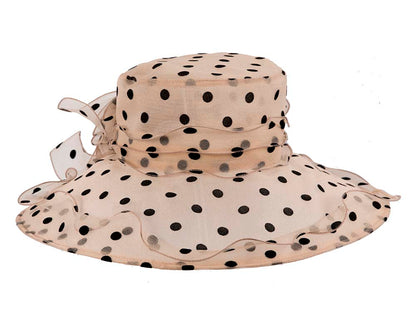 Large Nude Organza Racing Hat