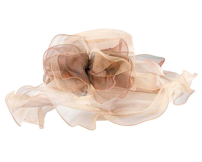 Large Nude Organza Racing Hat