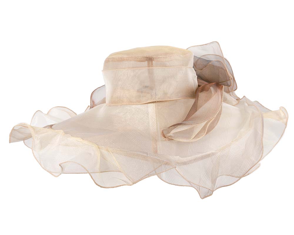 Large Nude Organza Racing Hat