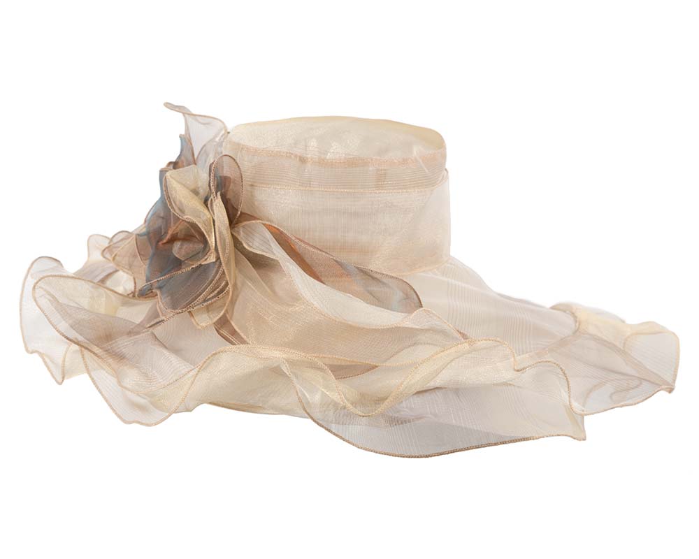 Large Nude Organza Racing Hat